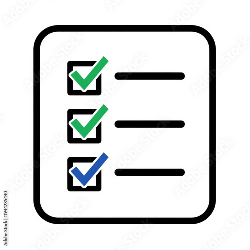 Checklist with Checked Boxes and Lines.