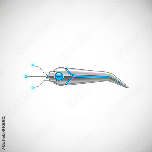 Futuristic Drone with Blue Accents.