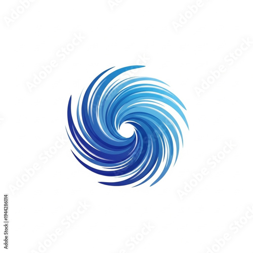 Blue Swirling Vortex Abstract Design Element.