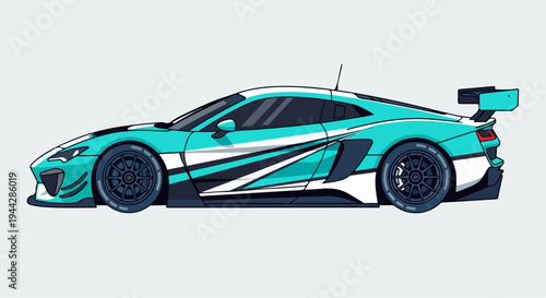 flat illustration of racing car