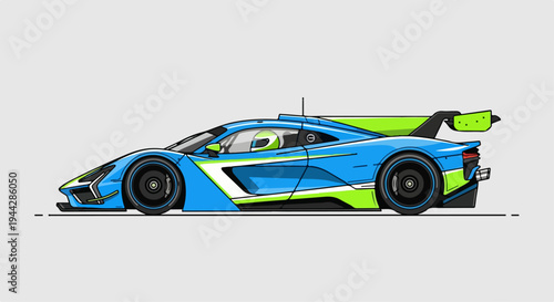 flat illustration of racing car