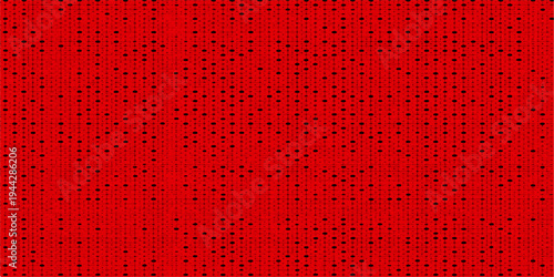 A seamless red knitted fabric texture featuring a vintage geometric polka dot pattern for a decorative textile wallpaper backdrop