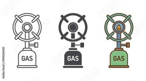 Gas Valve Icons Set