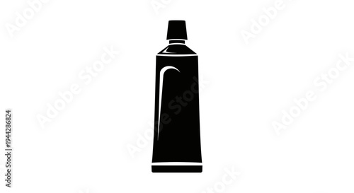 Black and White Silhouette of a Toothpaste Tube