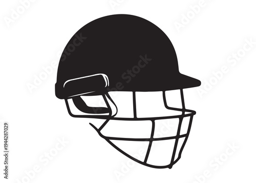 cricket helmet logo silhouette vector, batsman helmet logo silhouette vector illustration, safety helmet logo silhouette, sports protection equipment helmet logo silhouette design on white background