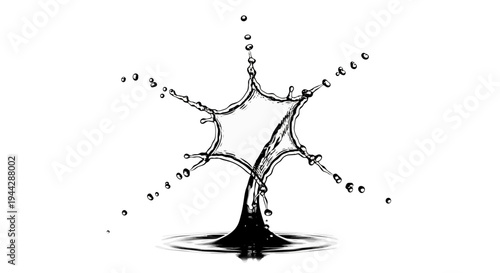 Abstract Starburst Water Splash Explosion - High Speed Photography