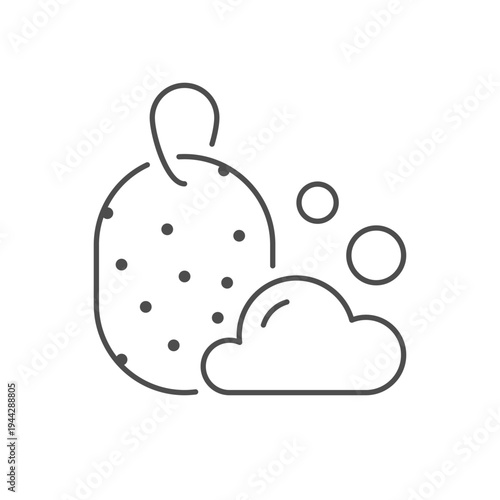 Body washcloth line outline icon