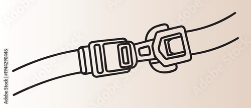 Simple line drawing of a seatbelt buckle and strap