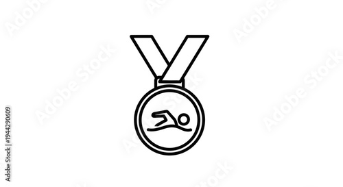 Swimming Medal Icon: Award for Aquatic Sports Achievement