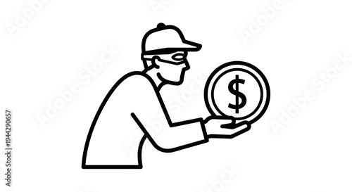 Thief Stealing Money Coin
