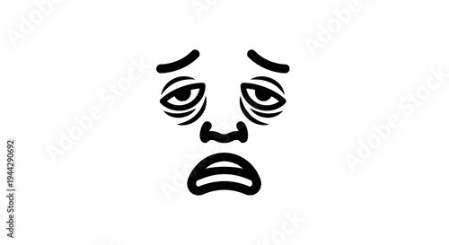 Tired Face Emoji, Exhausted Expression, Sleepy Eyes, Stressed Out Emotion, Fatigue Icon