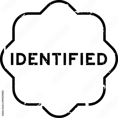 Grunge black identified word square seal stamp on white background