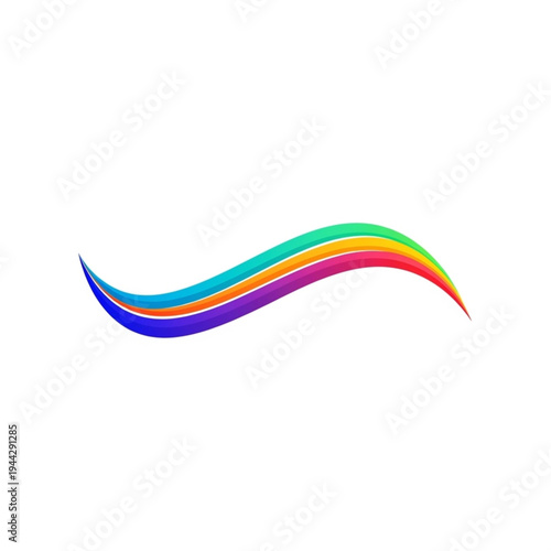 Rainbow Colored Wavy Lines Design Element.
