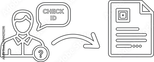 Person submitting form or document with a speech bubble