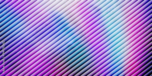 Ribbed background glass with hologram gradient blue color and rainbow effect. Abstract foil light with iridescent pink metal silver line and wall. Holographic texture with diamond purple chrome glow