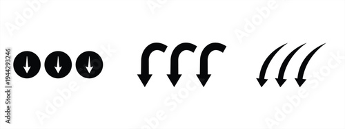 Down arrow icon. Downward trend symbol. Downward trend sign. Vector illustration