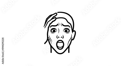 Shocked Woman Face Expression, Fear, Scream, Surprise, Horror, Panic, Distress, Emotion, Human Face