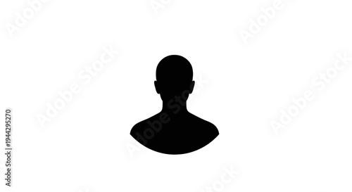 Silhouette of a person's head and shoulders against a white background