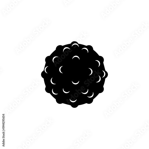 Tactile sensory ball black silhouette icon. Autism awareness and occupational therapy concept. Minimalist vector illustration isolated on white background
