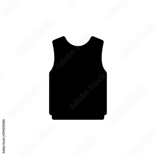 Compression vest black silhouette icon. Weighted sensory clothing for autism. Vector illustration isolated on white background