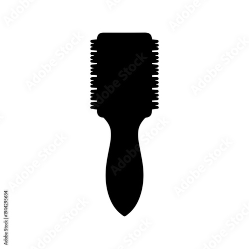 Sensory brush black silhouette icon. Autism awareness and occupational therapy concept. Minimalist vector illustration isolated on white background