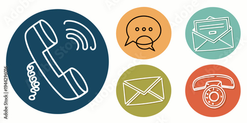 Assorted icons representing various communication methods and emotions