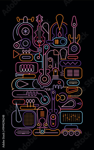 Musical Line Art Design