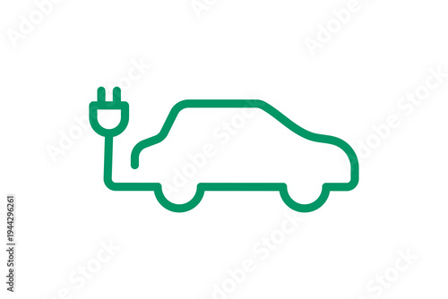 Electric car charging plug vehicle eco transport icon