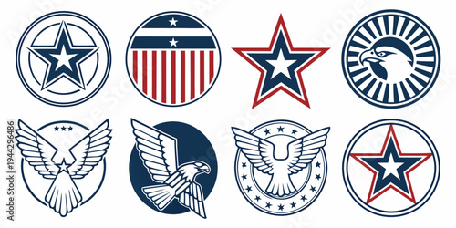 A collection of various official insignias and emblems from different organizations and agencies