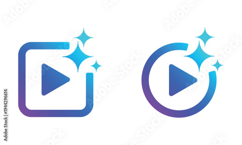 Video Generate Ai icon Star Logo Isolated Vector illustration. Transparent background