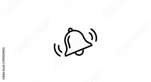 Notification Bell Icon, Alert Symbol, Sound Notification, Ringing Bell, Alert Sign, Vector Graphic