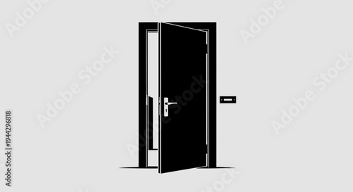 Open Doorway Silhouette: Entrance, Exit, Opportunity, New Beginning, Choice, Decision