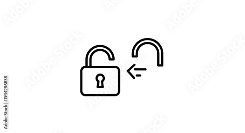 Open Padlock Icon Symbolizing Unlocking, Access, and Security
