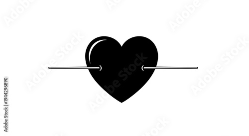 Pierced Black Heart Symbol, Love Pain, Broken Heart, Relationship Trauma, Emotional Hurt