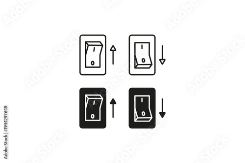 Phone call incoming and outgoing arrow icons set minimal vector style