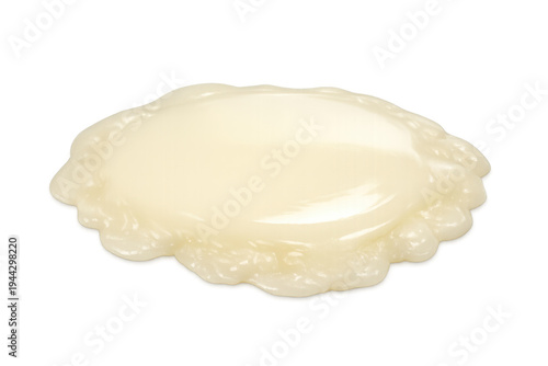 Creamy sauce puddle splashing liquid spill