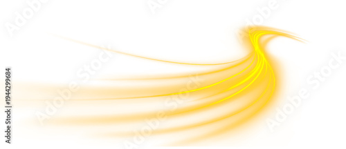 Dynamic neon threads sweep forward in elegant curves of motion. The glowing strands leave sparkling particles behind. A strong sense of speed emerges.