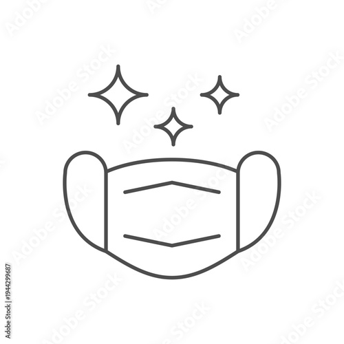 Medical face mask line icon