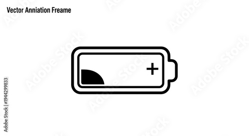 Low Battery Icon, Power Indicator, Energy Level Symbol, Vector Graphic
