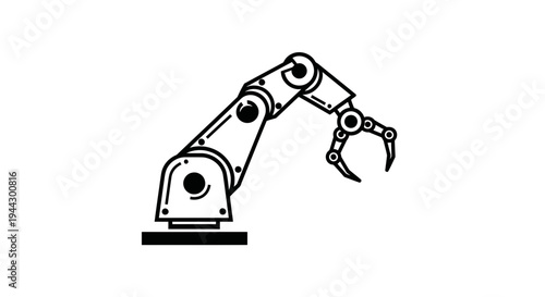 Industrial robotic arm with gripper illustration