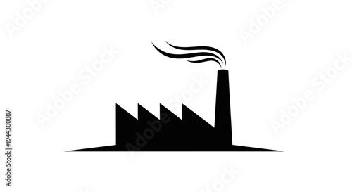Industrial Factory Building with Smoke Icon