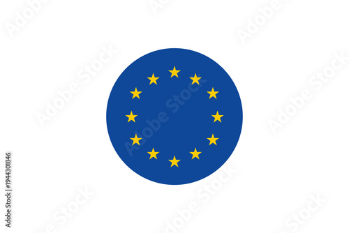 European Union flag circle with yellow stars icon