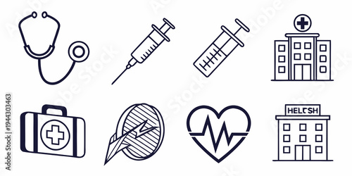 Medical icons representing healthcare and medical services