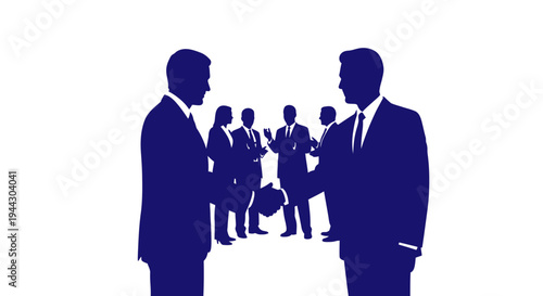 Businessmen shaking hands, symbolizing agreement, partnership, and successful collaboration in a professional corporate meeting environment.
