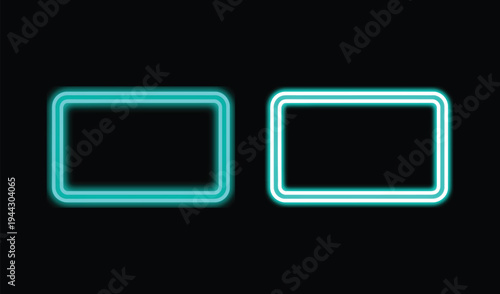 Glowing neon squares on black background glowing effect