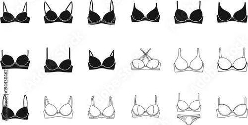 Collection of various bra and lingerie designs and styles  womens underwear