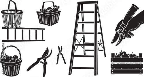 Gardening tools and equipment for harvesting and pruning plants