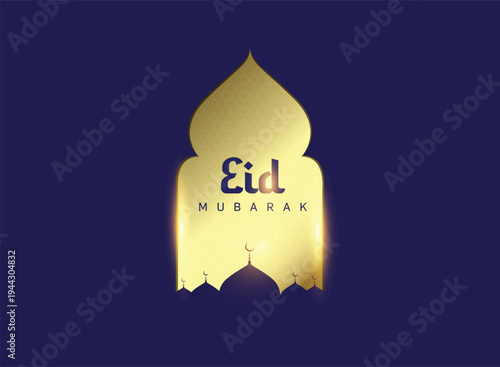 Eid Mubarak Islamic background template vector Illustration.