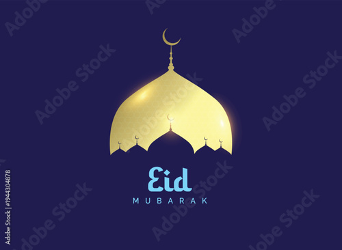 Eid Mubarak Islamic background template vector Illustration.