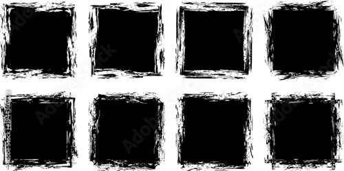 Grunge rectangle frames set for photo or text on white background  various rectangular shapes